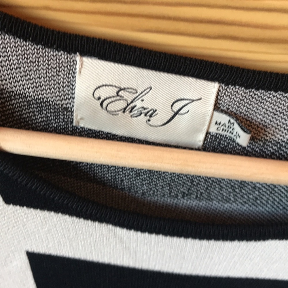 Eliza J Black and White Striped Dress Size Medium - Picture 3 of 8